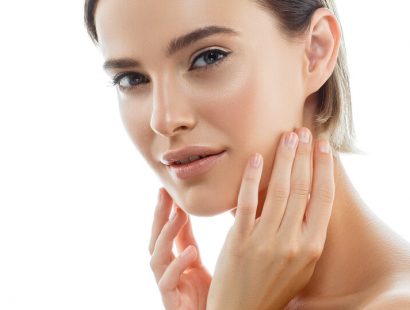 Beautiful woman portrait with fresh daily make-up blonde hair and healthy skin